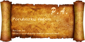 Porubszky Ambos névjegykártya